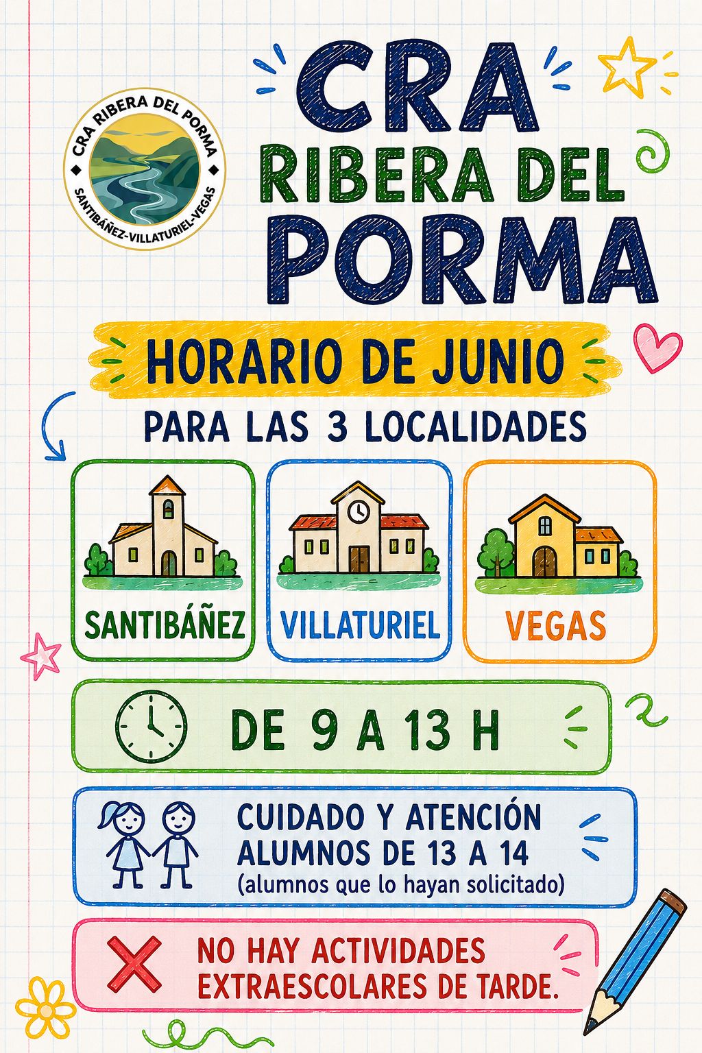cartel horario y localidades